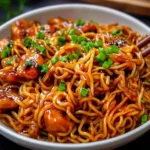 Sticky Garlic Chicken Noodles