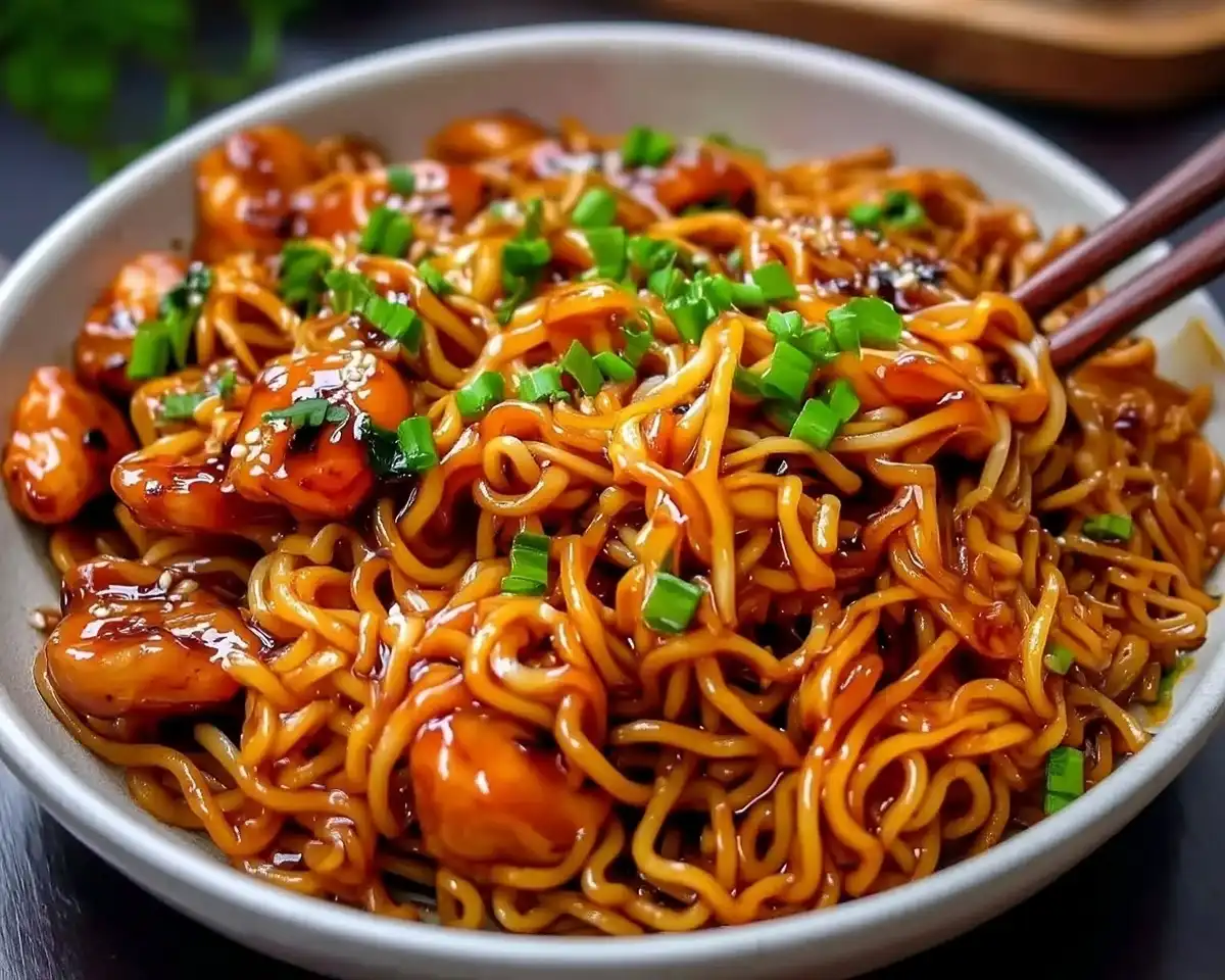 Sticky Garlic Chicken Noodles 1 Sticky Garlic Chicken Noodles