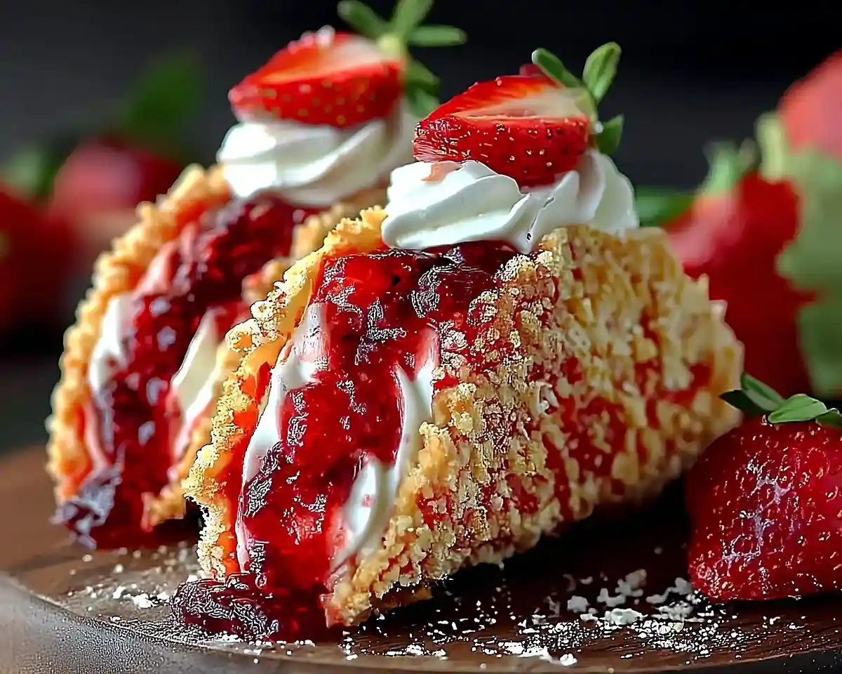 Strawberry Crunch Cheesecake Tacos