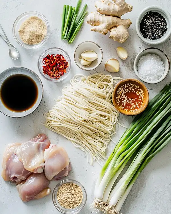 Sticky Garlic Chicken Noodles 3 The ingredients for Asian Chicken Pasta