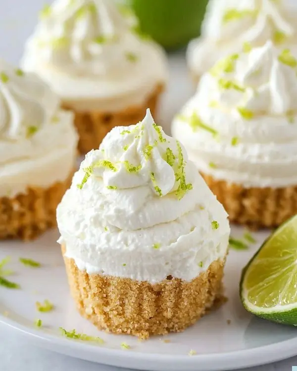 No Bake Key Lime Cheesecakes 4 mini cheesecakes