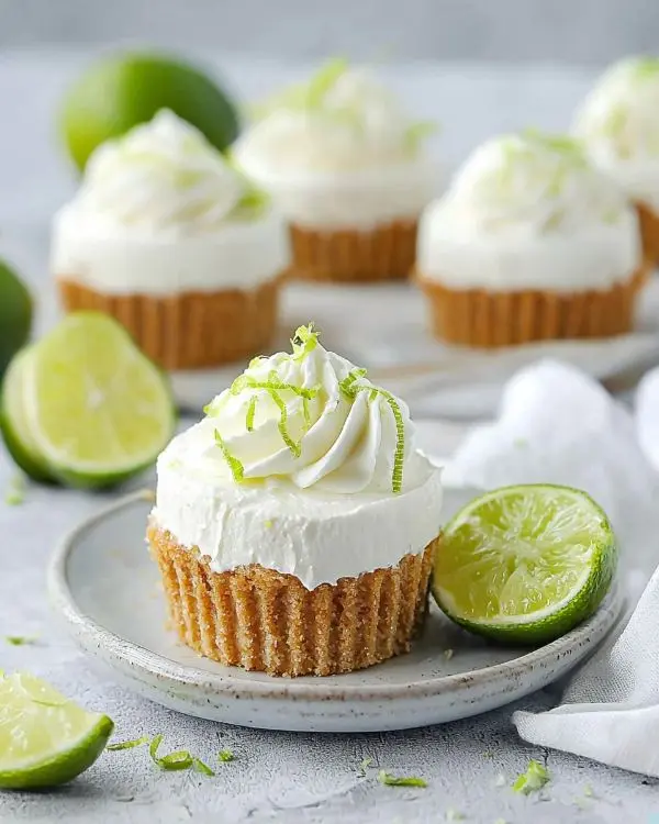 No Bake Key Lime Cheesecakes 3 mini key lime cheesecakes