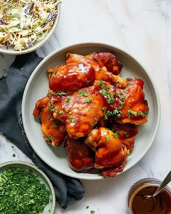 5-Ingredient Slow Cooker BBQ Chicken Thighs Recipe