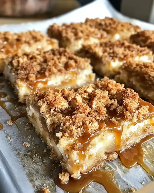 Apple Crisp Cheesecake Bars