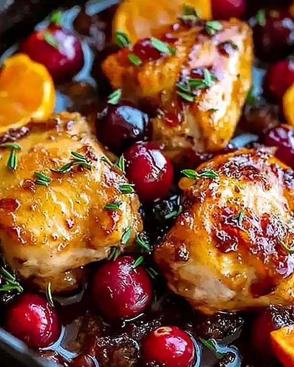 Baked Orange Cranberry Chicken Thighs