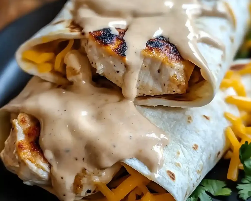 Cheesy Garlic Chicken Wraps