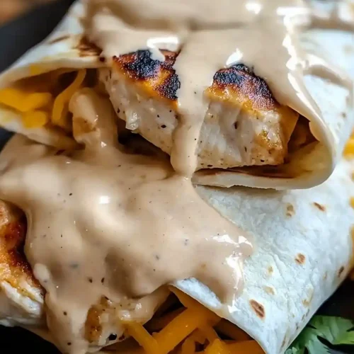 Cheesy Garlic Chicken Wraps