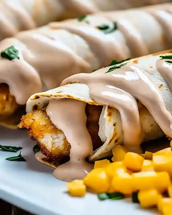 Cheesy Garlic Chicken Wraps Recipe