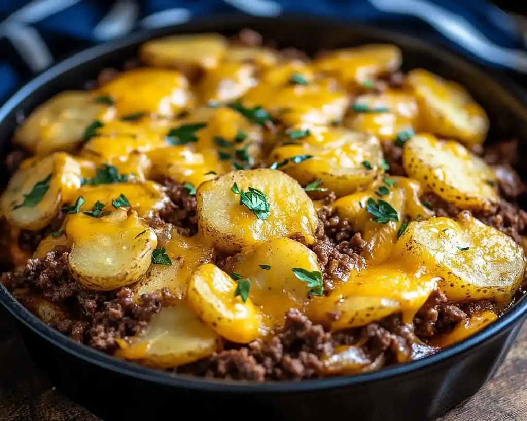 Cheesy Ground Beef and Potato Casserole