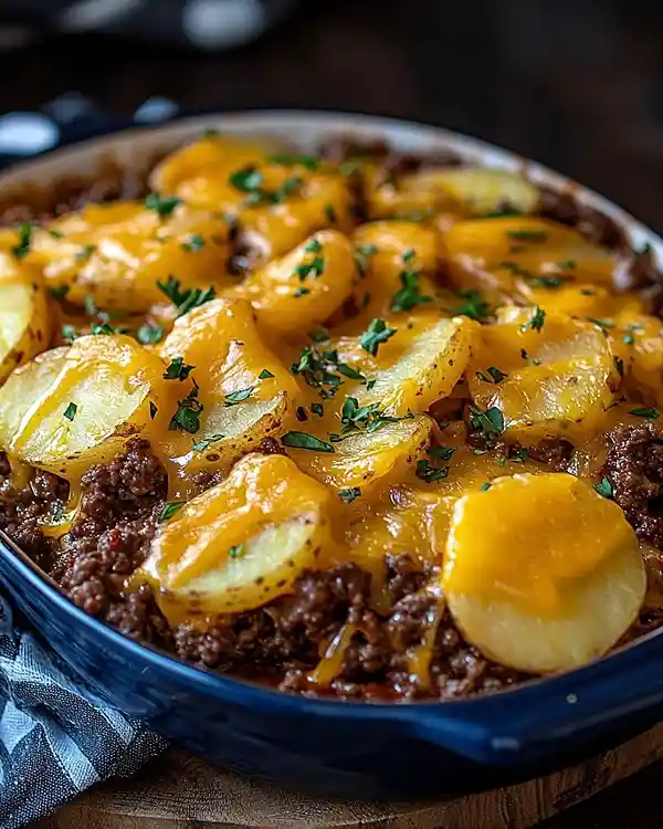 Cheesy Ground Beef and potatoes
