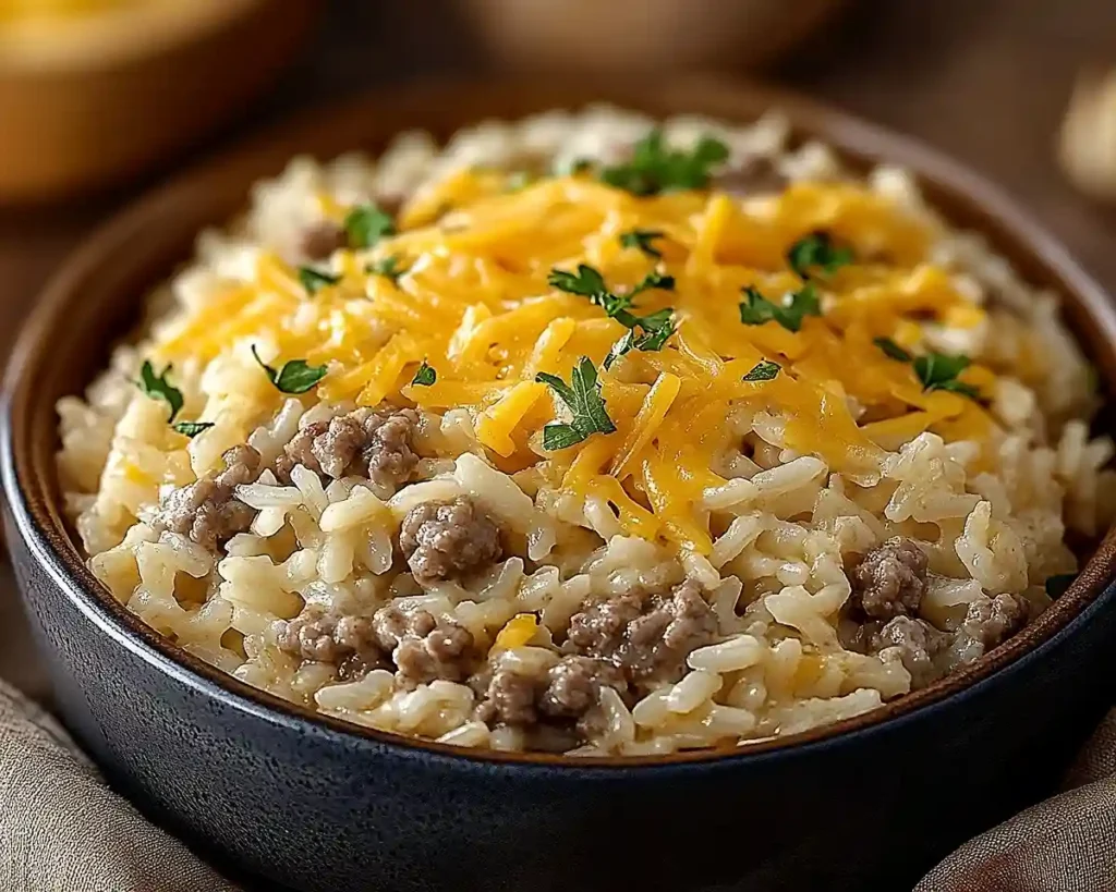 Cheesy Hamburger Rice Casserole