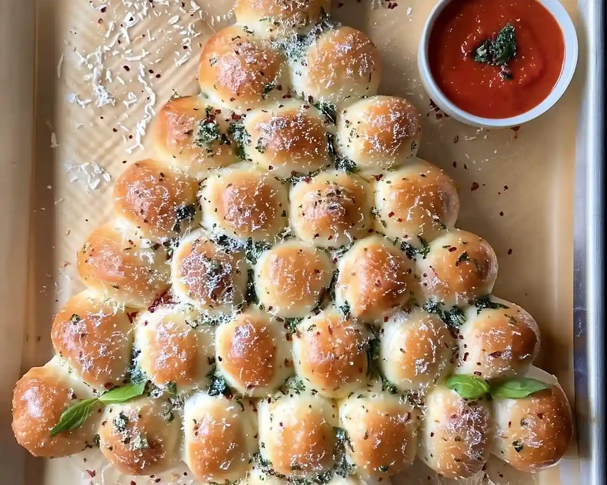 Cheesy Pull-Apart Christmas Tree Bread