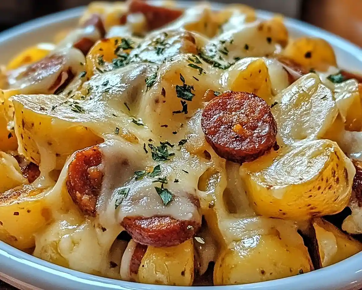 Cheesy Ranch Potatoes and Smoked Sausage