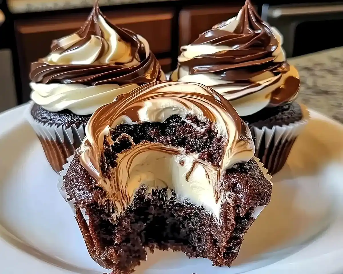 Chocolate Coffee Cream Cupcakes