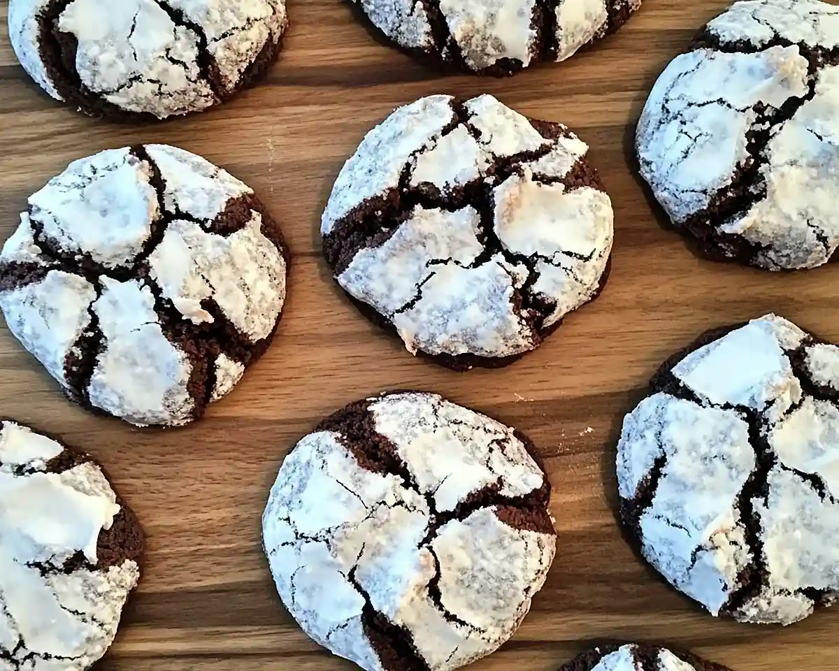 Chocolate Peppermint Crinkle Cookies