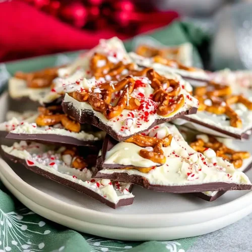 Christmas Chocolate Bark with Pretzels and Candy Canes 3 Christmas Chocolate Bark