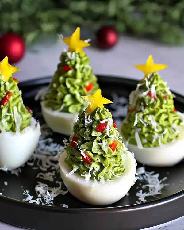 Christmas Themed Deviled Eggs