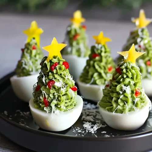 Christmas Tree Deviled Eggs