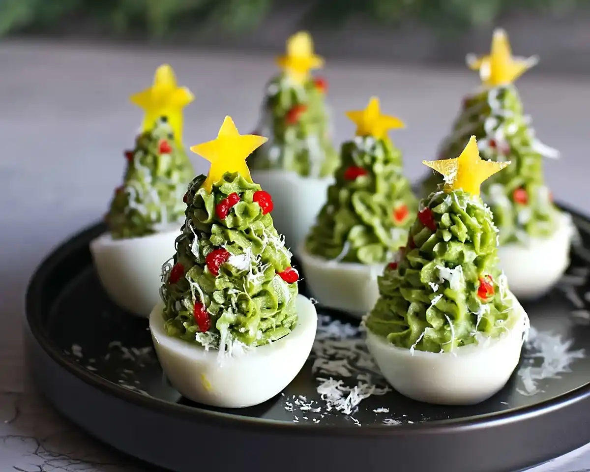 Christmas Tree Deviled Eggs