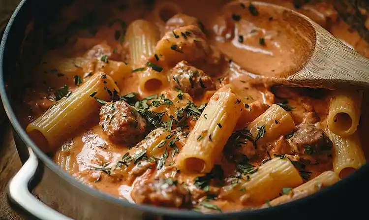 Cooking the Sausage Rigatoni