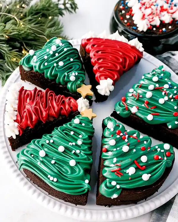 Frosted Christmas Brownies Recipe