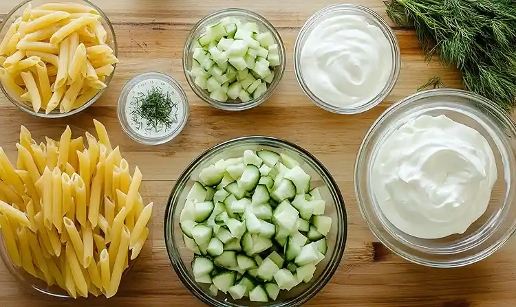 Fresh Cucumber Pasta Salad 4 Ingredients for Cucumber Pasta Salad