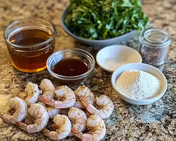 Ingredients for Honey Fried Shrimp