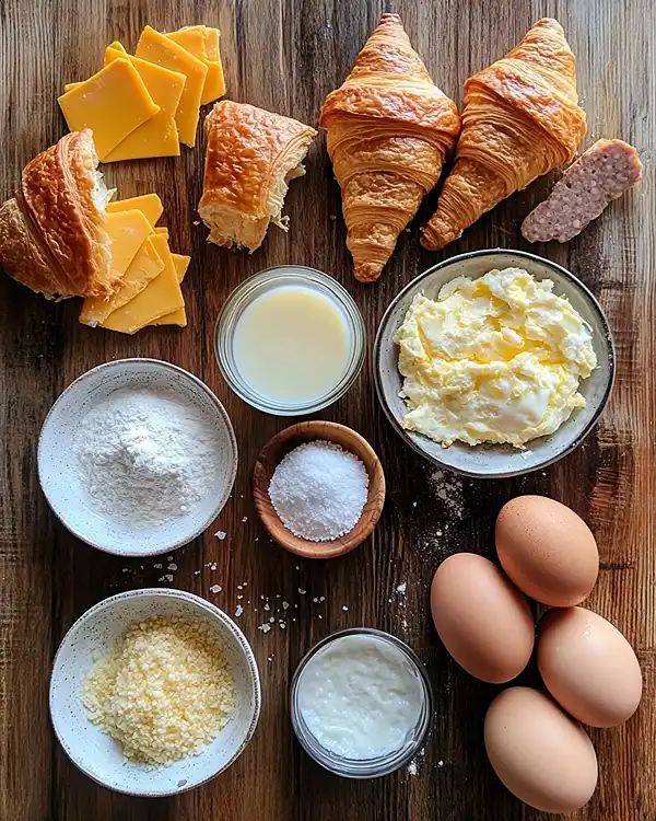 Overnight Croissant Breakfast Casserole 4 Ingredients for Overnight Croissant Breakfast Casserole