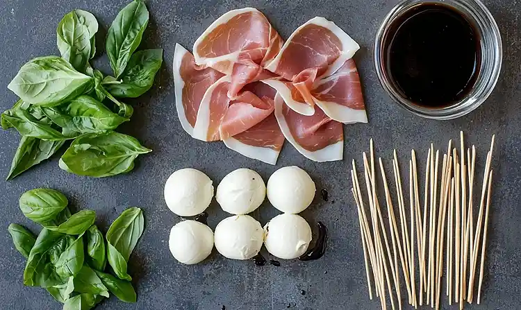 Prosciutto Wrapped Mozzarella Bites Recipe 4 Ingredients for Prosciutto Wrapped Mozzarella Bites
