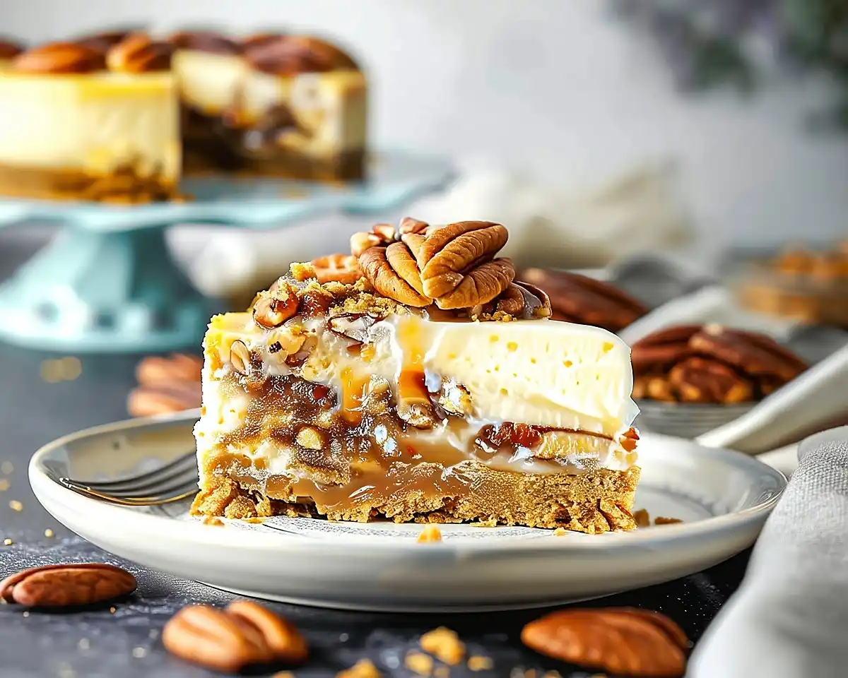 Luscious Pecan Praline Cheesecake