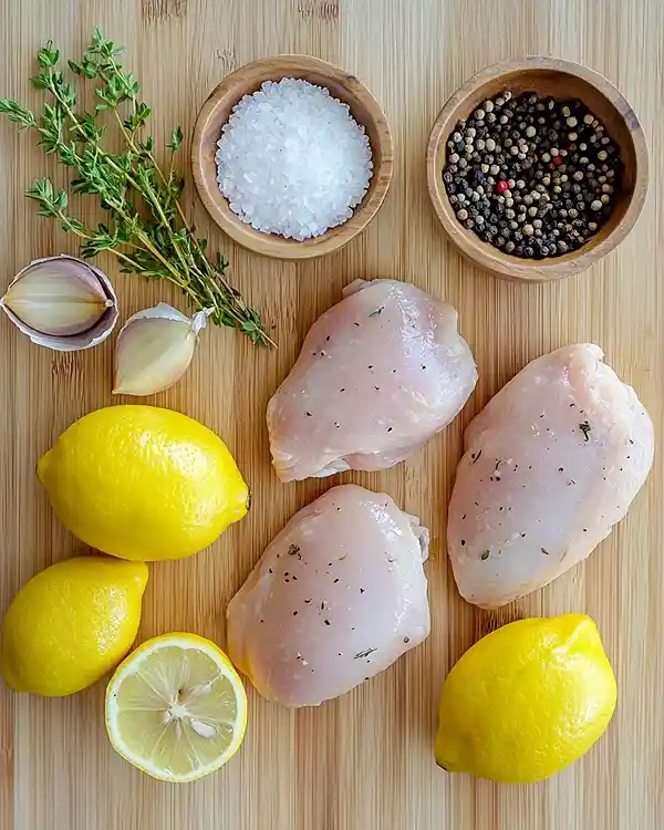 Main ingredients for 5-Ingredient Marinade Ultimate Lemon Garlic Chicken