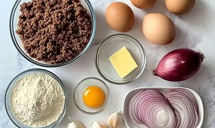 Main ingredients for Amish Hamburger Steak Bake
