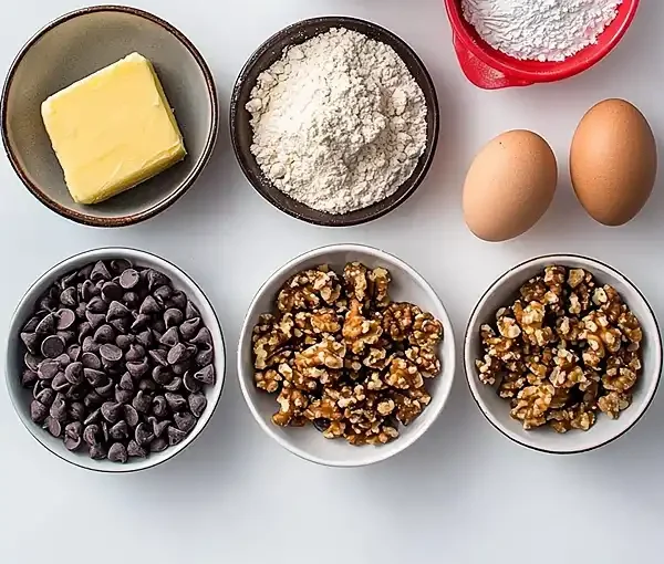 Main ingredients for Chocolate Chip Cookies