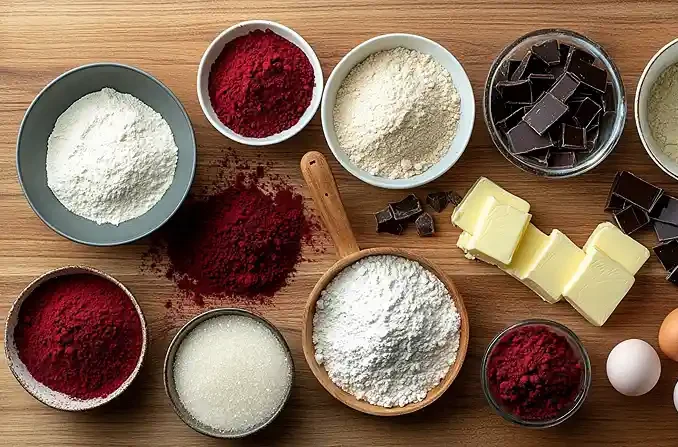Main ingredients for Christmas Red Velvet