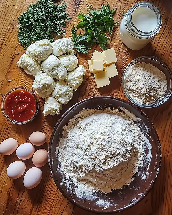Main ingredients for Christmas Tree Bread