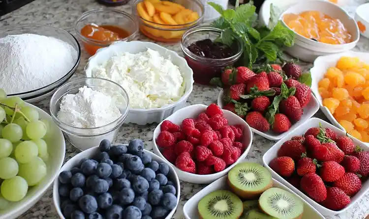 Main ingredients for Fruit Pizza