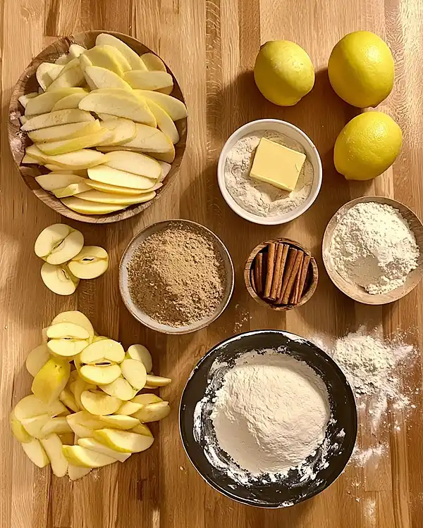 Main ingredients for Homemade Apple Pie