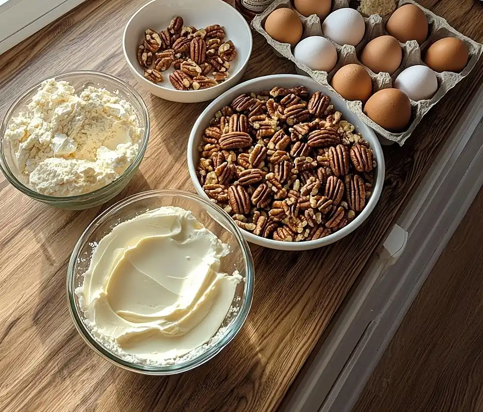 Kentucky Derby Pecan Pie Cheesecake 2 Main ingredients for Kentucky Derby Pecan Pie Cheesecake