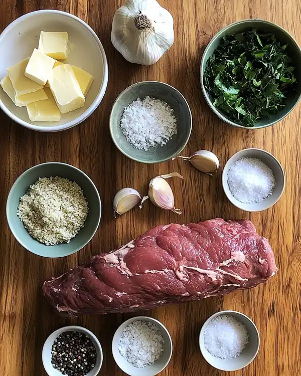 Main ingredients for Stuffed Beef Tenderloin