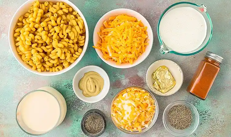 Tini's Mac and Cheese 4 Main ingredients for Tini's Mac and Cheese