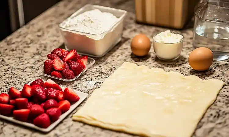 Strawberry Cream Cheese Heart Danishes 4 Main ingredients for Valentines Baking