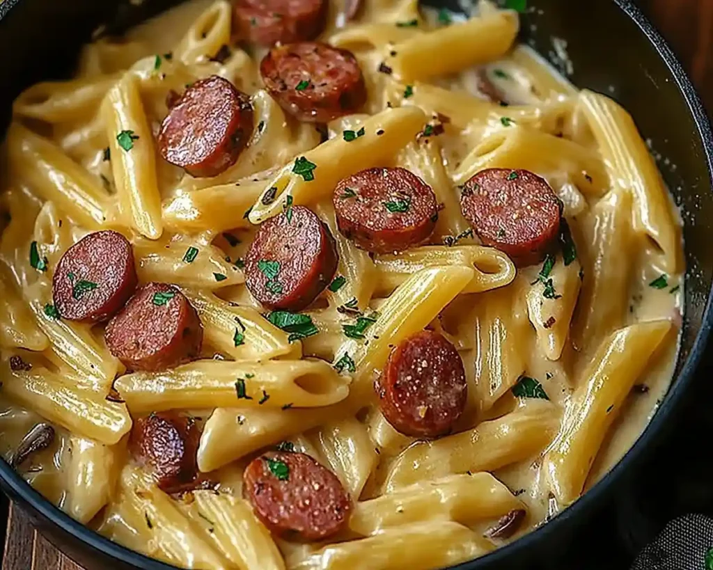 One Pot Creamy Kielbasa Pasta