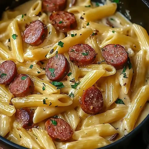 One Pot Creamy Kielbasa Pasta