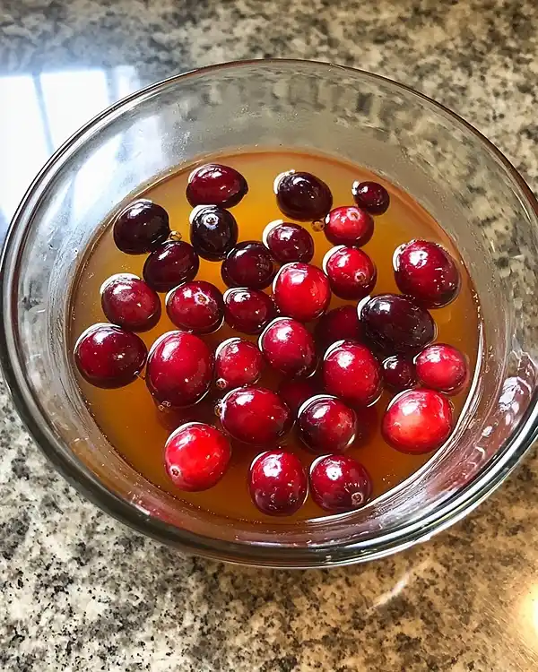 Preparing Christmas Cranberries