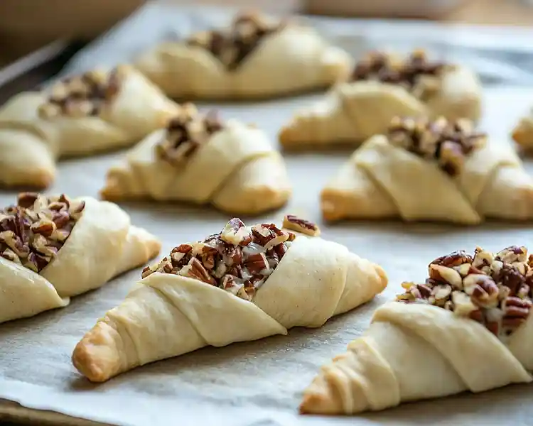 Preparing Pecan Pie Crescent Rolls