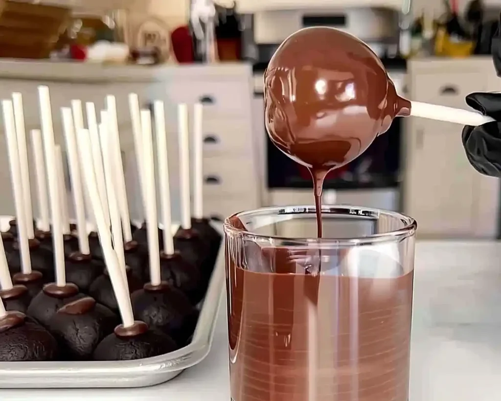 Preparing Starbucks Copycat Chocolate Cake Pops