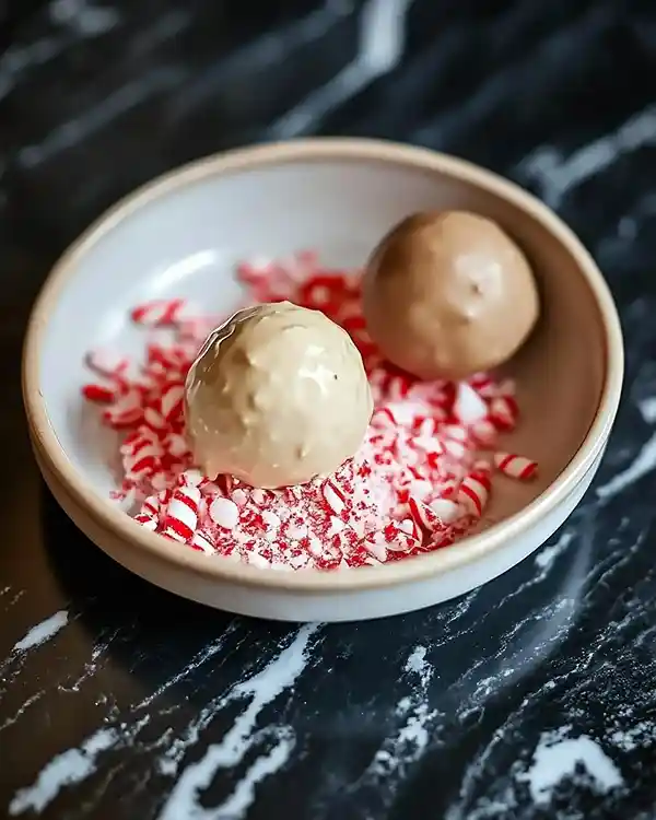 Preparing candy cane fudge