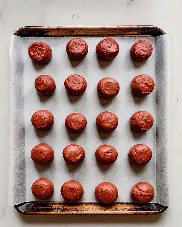 Peppermint Red Velvet Blossoms 5 Preparing classic blossom cookie