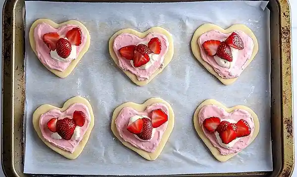 Strawberry Cream Cheese Heart Danishes 6 Preparing the Strawberry Cream Cheese Heart Danishes part 2