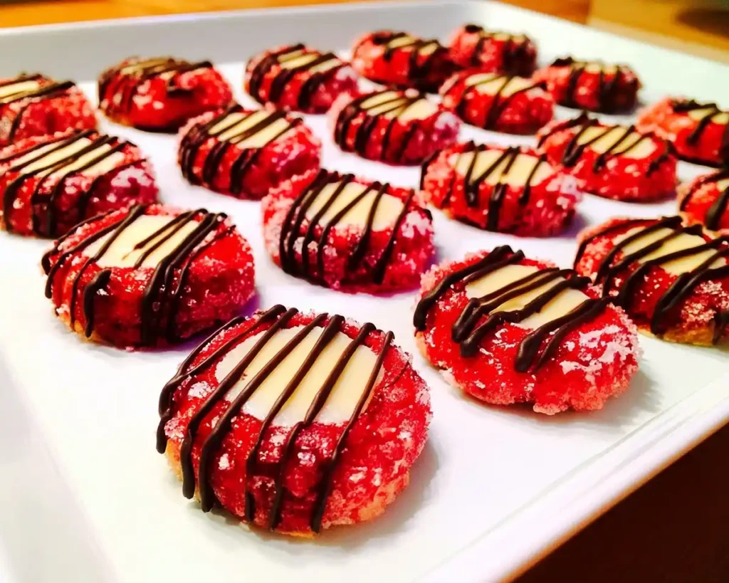 Red Velvet Cream Cheese Thumbprint Cookies